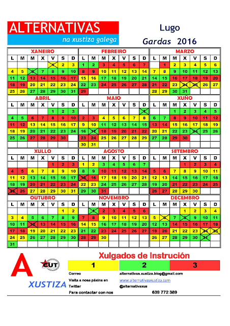Lugo. Calendario gardas 2016