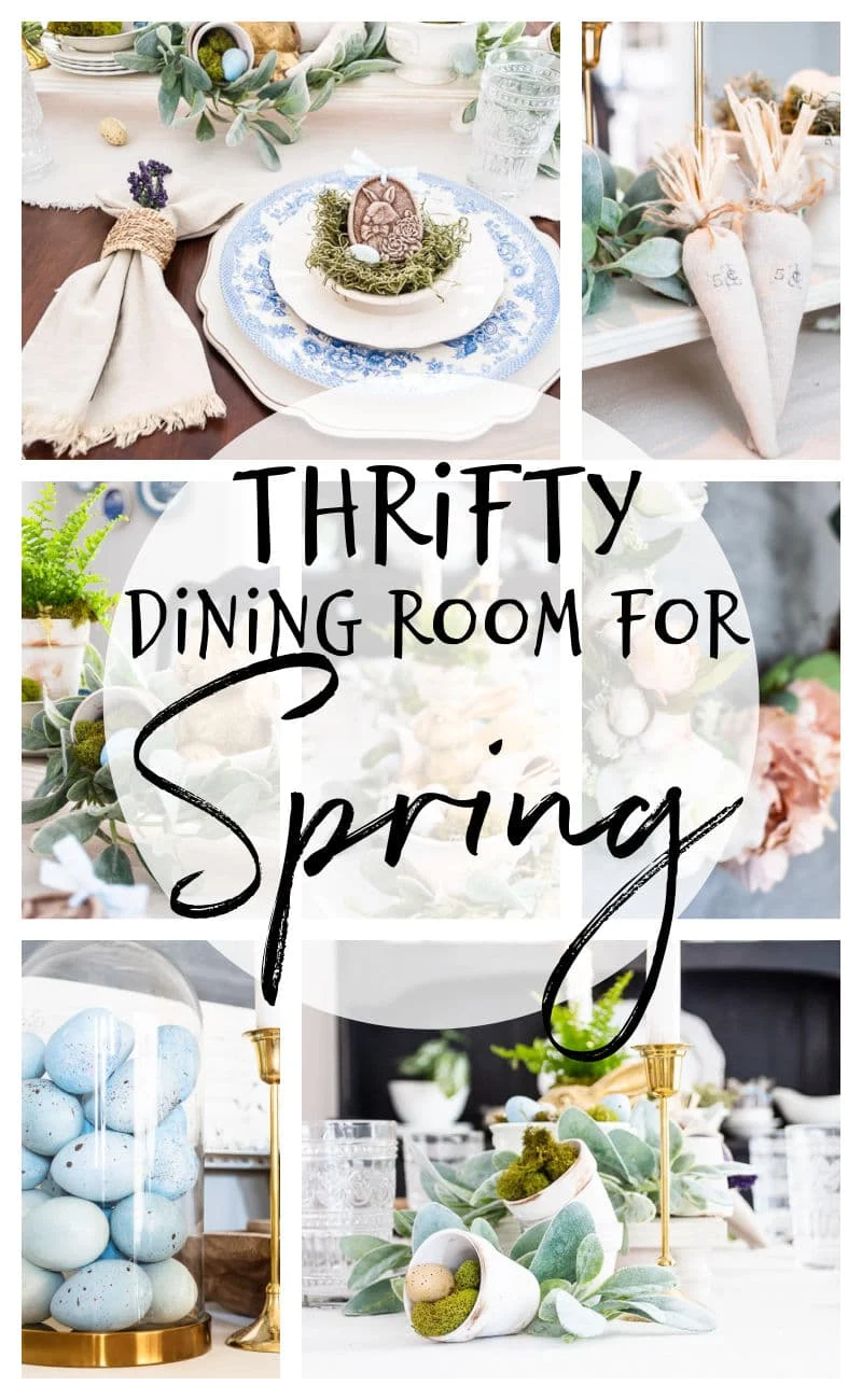 Spring dining room decor collage