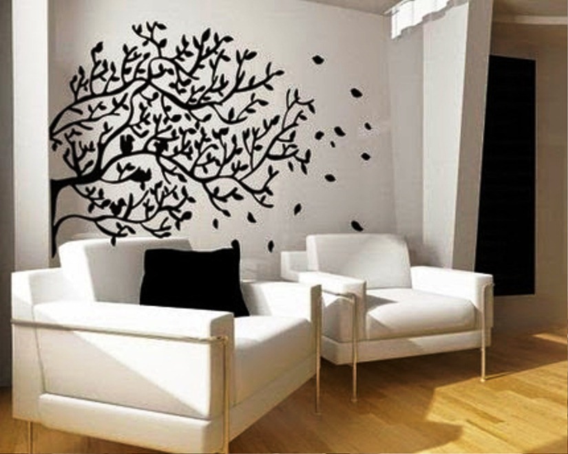Contoh Motif Wallpaper Dinding Hitam Putih  Untuk Ruang Tamu