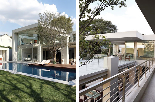 Terrace and balcony of Modern Luxury House In Johannesburg