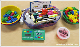 photo of: Writing Bucket of Materials 