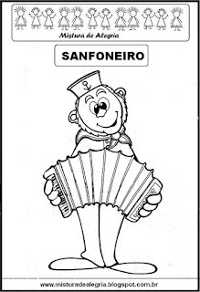 Desenho de sanfoneiro para colorir