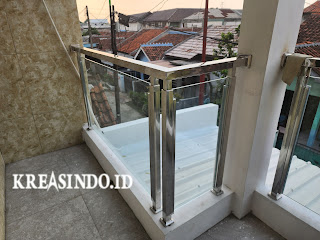 Balkon Kaca Rangka Stainless pesanan Bpk Purnomo Citayam