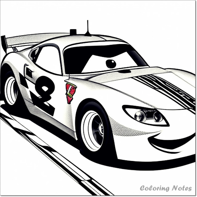 Lightning McQueen coloring pages, Race car coloring pages