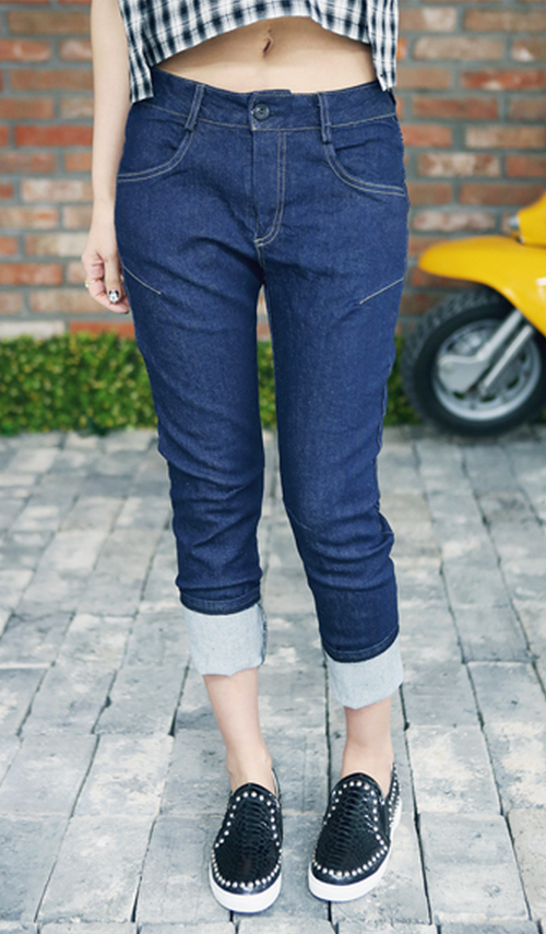 Darted Tapered Jeans