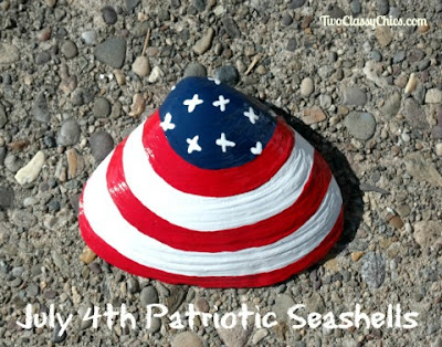 Painted Patriotic Seashells