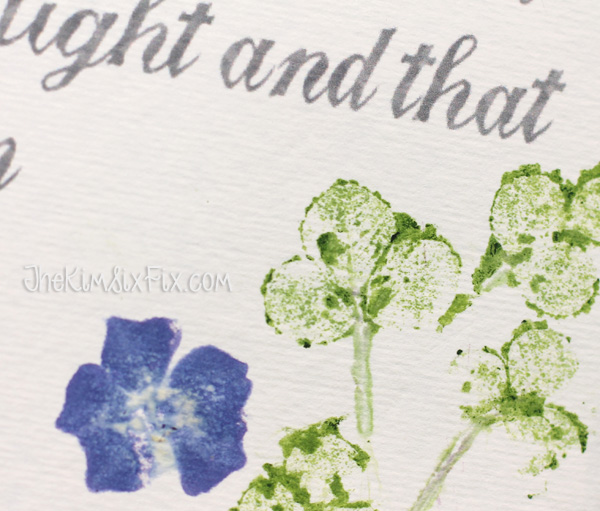 Pounded flowers on paper