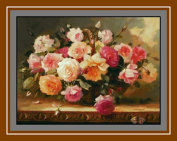  Basket with roses 