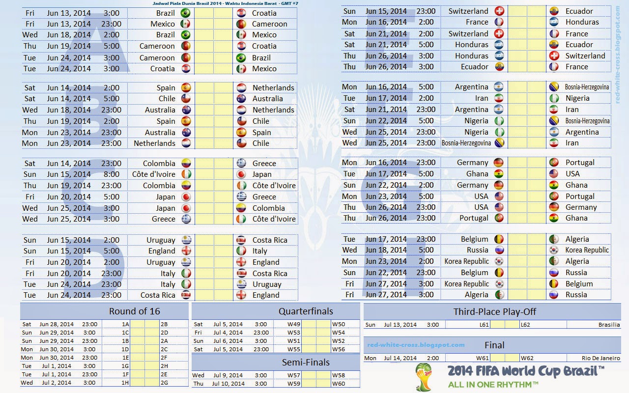 Red And White Cross Jadwal Piala Dunia Brasil 2014 JPG