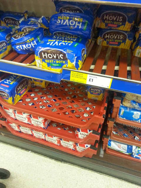 bread section in the supermarket