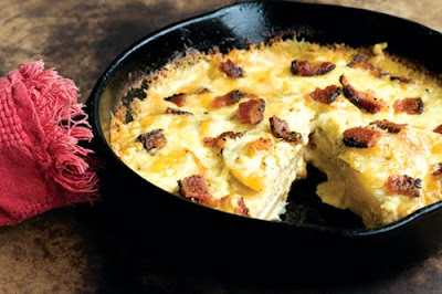 Blue cheese scalloped potatoes chipotle bacon