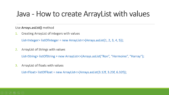Java67 How To Declare Arraylist With Values In Java Examples