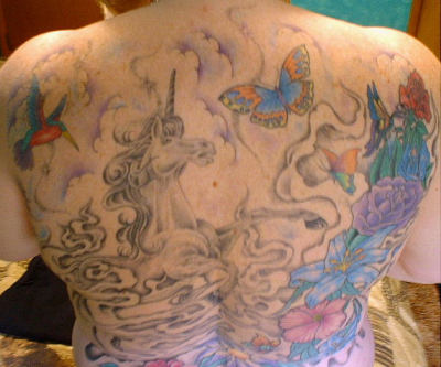 full back piece tattoo designs for girls