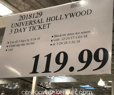 Deal for the Universal Studios 3 Day Ticket at Costco