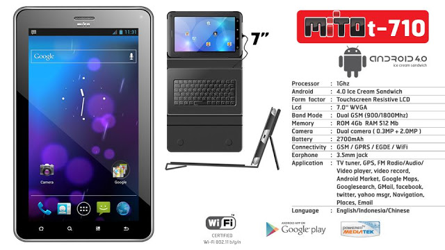 Mito T710 Tablet Android Dengan Spesifikasi Lengkap Harga 1jutaan