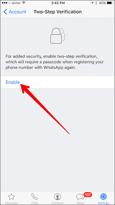 كيفية تفعيل خاصية التحقق من خطوتين في واتساب علي الآيفون 