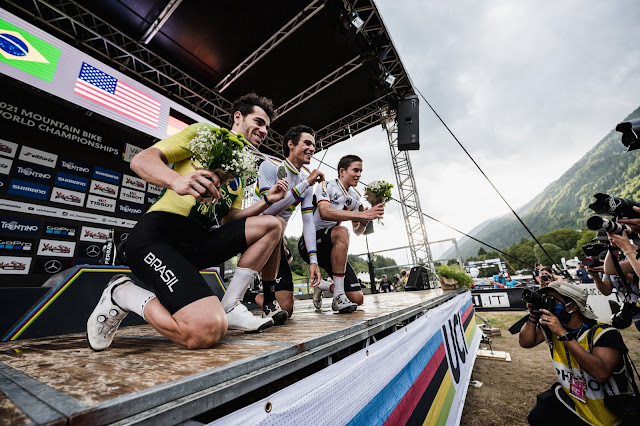 Henrique Avancini é primeiro brasileiro conseguir medalha de prata em Mundiais de MTB - Foto: Val di Sole Bikeland