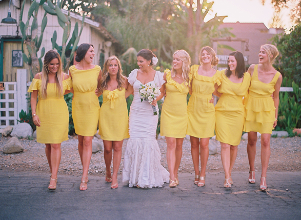 Different bridesmaid dresses same color