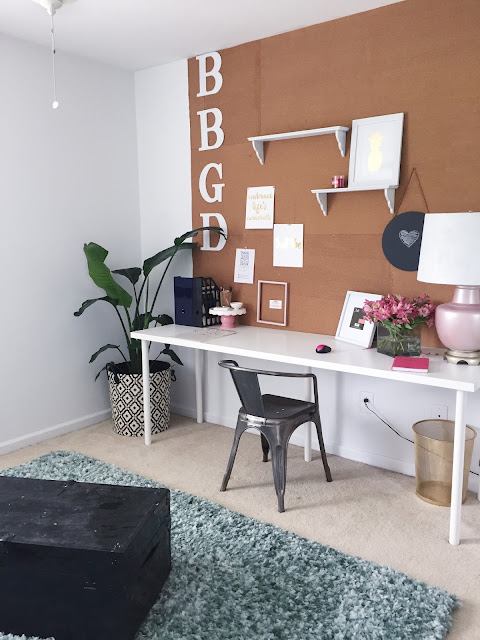 Behind the Big Green Door Beautiful Home Office Makeover #BBGD