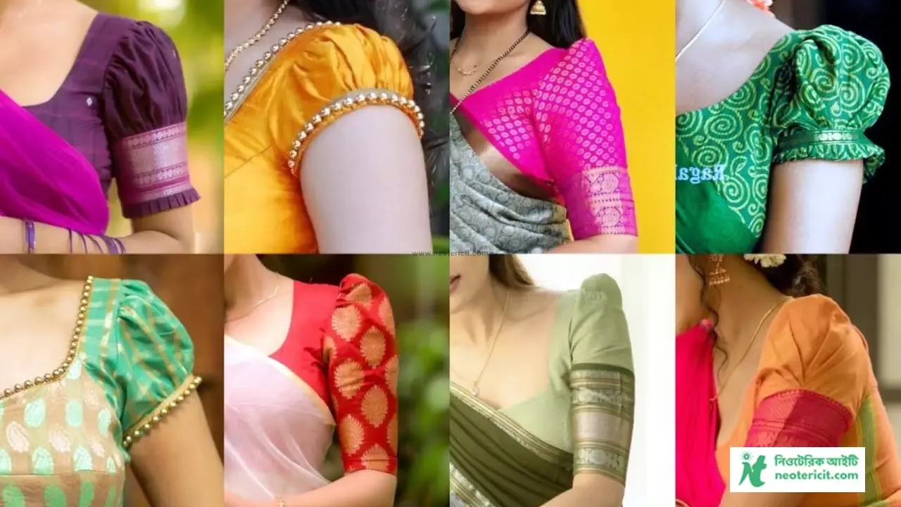 Blouse Sleeve Design Pick 2022 - Blouse Design Pick 2023 - Blouse Sleeve Design Pick 2023 - Bangladeshi Blouse Designs - Blouse Designs - NeotericIT.com - Image no 6