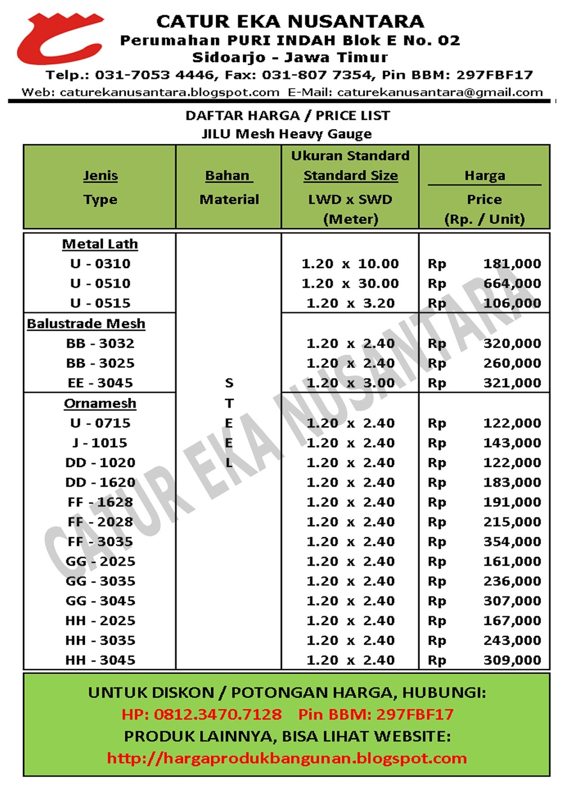 HARGA ATAP ROOFTOP HARGA EXPANDED METAL JILUMESH 