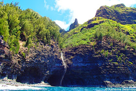 Entrance to Sea Cave Na Pali Coast Napali Catamaran Kauai Hawaii