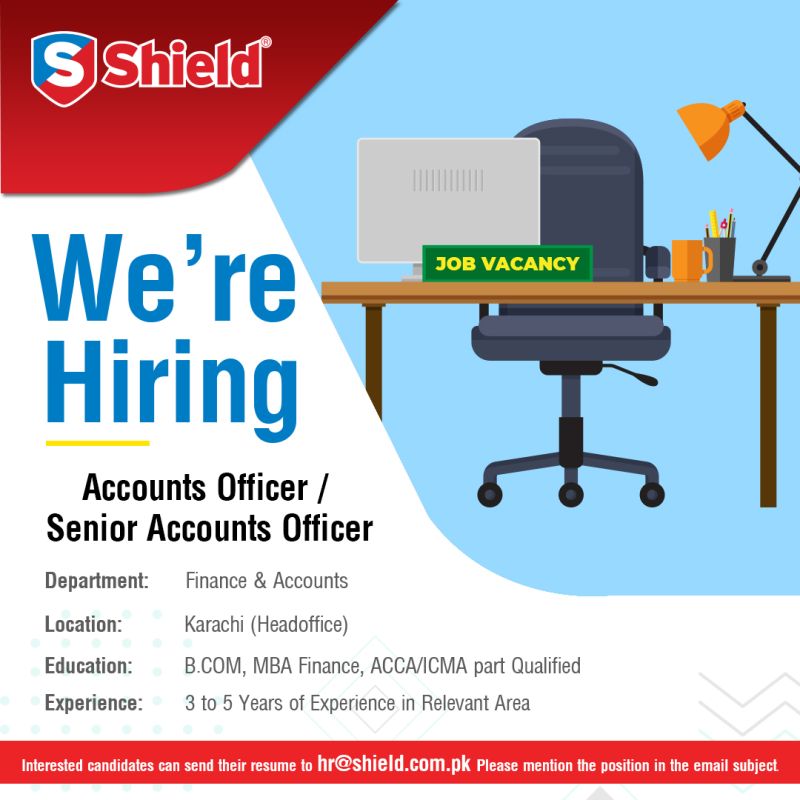 Shield Corporation Limited Jobs for Senior Officer Accounts