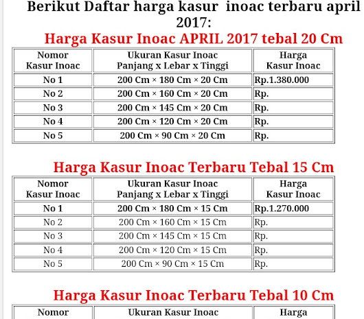  Harga  kasur  busa inoac april 2022 inoac asli