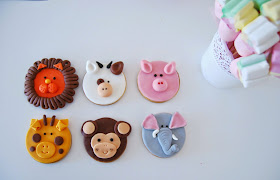 galletas de animales con fondat. Cumple de animales