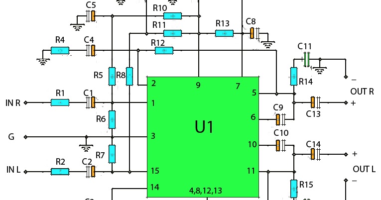 Stereo 30W STK ICs amplifier  circuit Gambar  Skema  