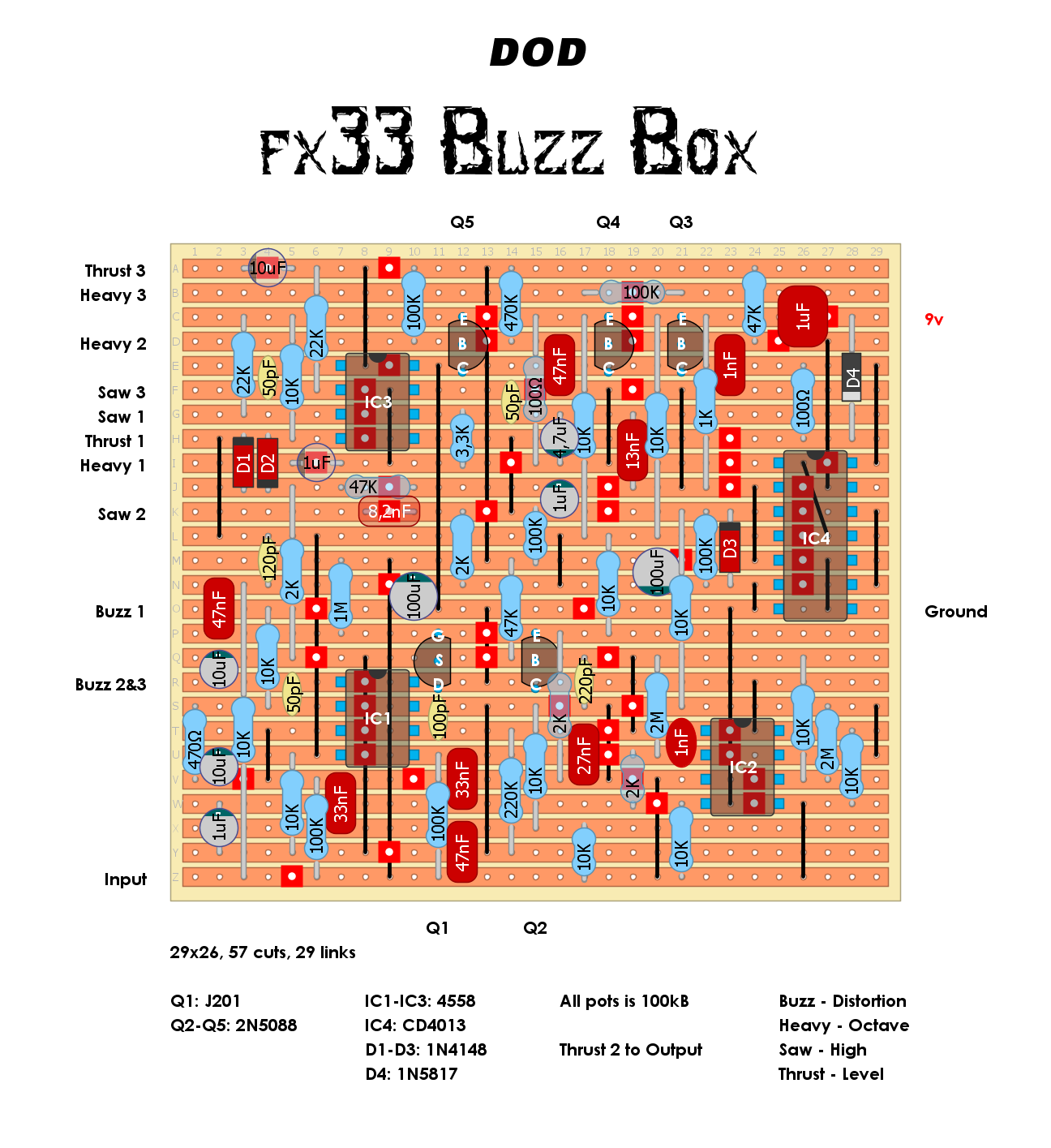 Dirtbox Layouts: DOD FX33 Buzz Box