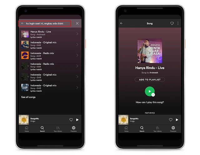 Anda Kini Boleh Cari Tajuk Lagu Berpandukan Lirik Melalui Carian Di Spotify