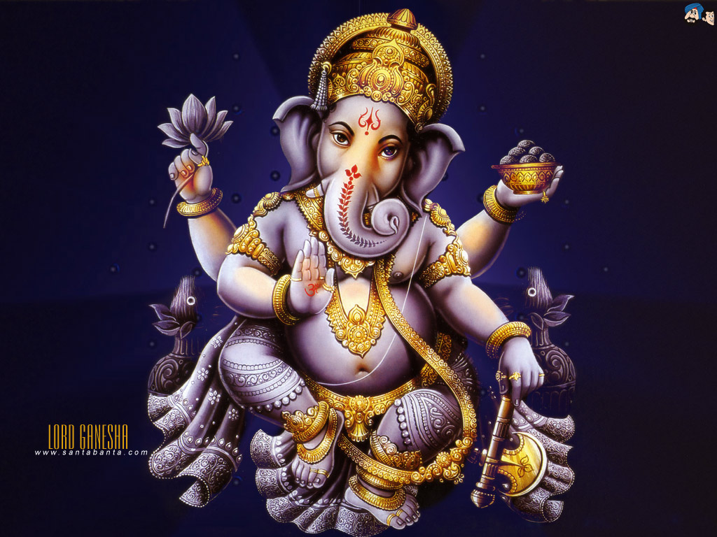 Lord Ganesha wallpapers download pic:Brass choki Ganesha