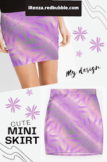 Mandala purple flower pastels Mini Skirt.