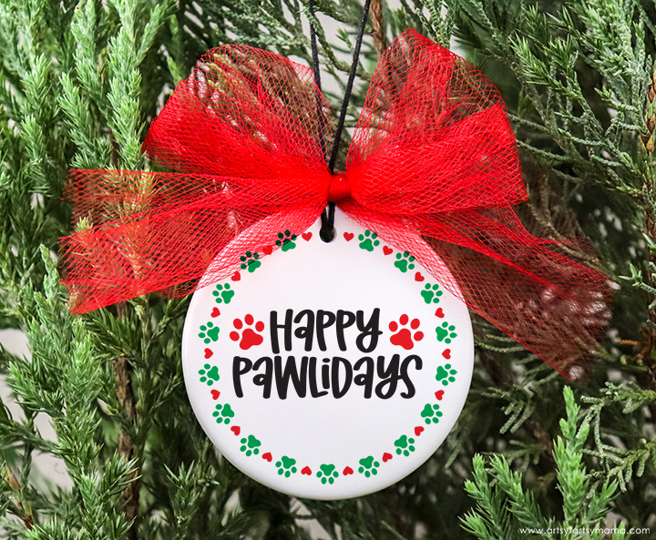 Free Happy Pawlidays SVG Cut File