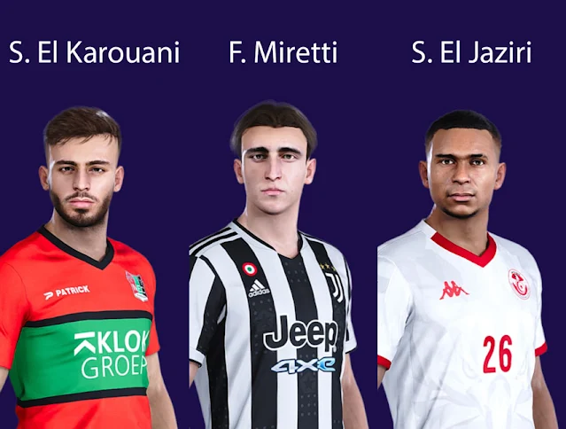 Faces - Souffian El Karouani, Fabio Miretti and Seifeddine Jaziri For eFootball PES 2021