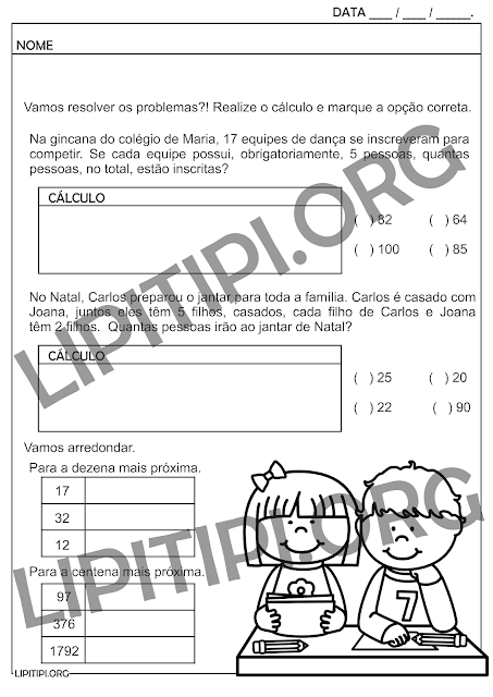 Atividade Problemas de Multiplicação Arredondando Numerais