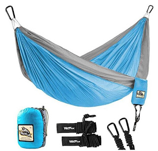 Wolfyok Portable Camping Single & Double Hammock Lightweight Portable Nylon Hammock with Parachute Nylon Ropes and Solid Carabiners for Backpacking, Camping, Travel, Beach, Yard