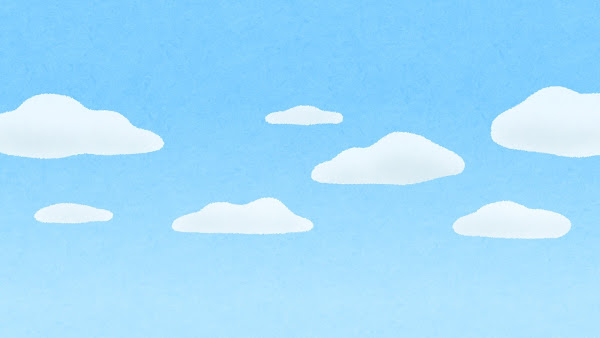 雲が浮かぶ青空のイラスト（背景素材）