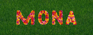 Mona name flower design - اسم منى مكتوب بالورد كصورة غلاف فيسبوك