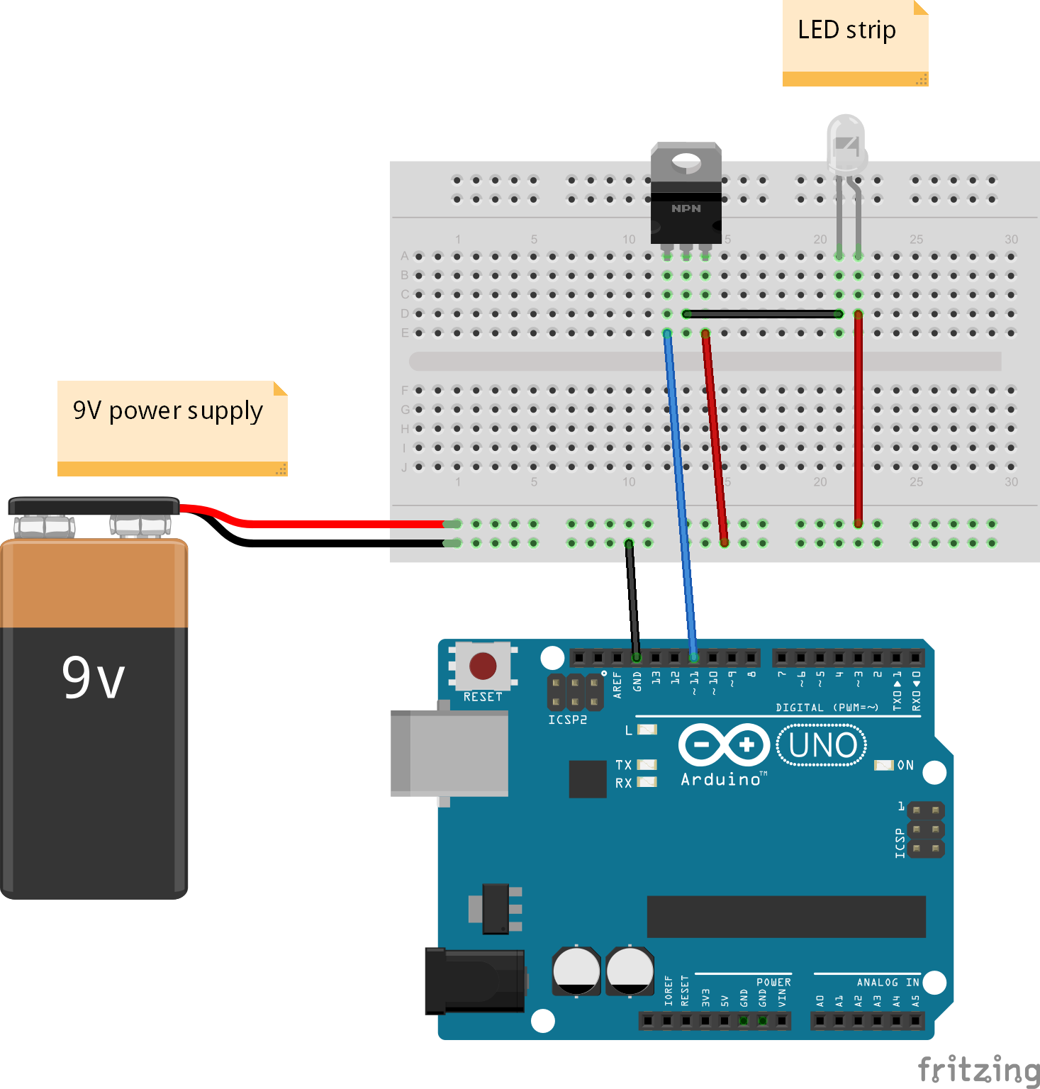 Driving a LED strip with Arduino - Yet Another Arduino Blog