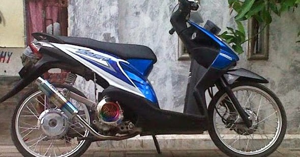 Motor Rakitan Modifikasi Beat Warna Kuning