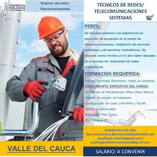 📂 Empleos en Cali Hoy como TECNICO DE REDES 💼 |▷ #Cali #SiHayEmpleo #Empleo