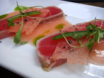 Yellowfin tuna with watermelon at Cava, Portsmouth, NH