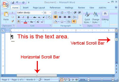 Microsoft Word 2007 Text Area