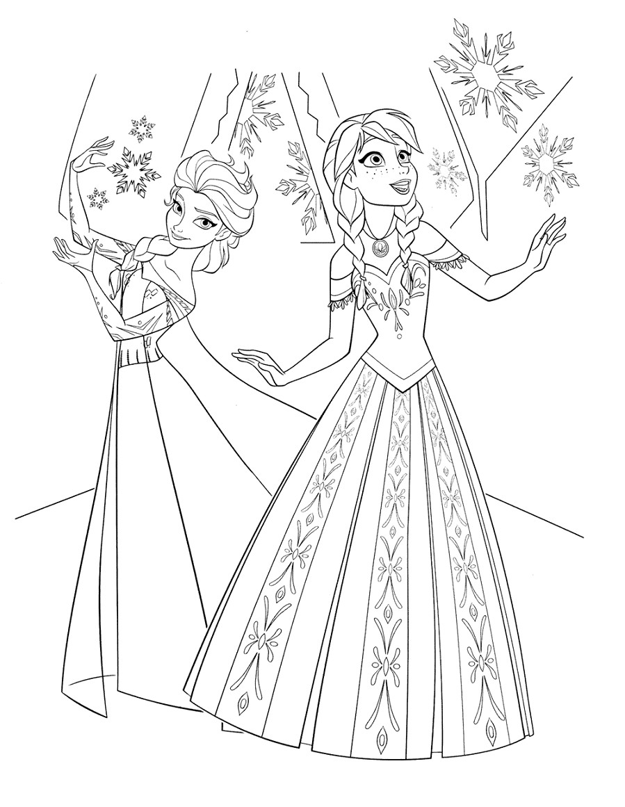 Sketsa Gambar Mewarnai Frozen Elsa Dan Anna Terbaru Gambarcoloring