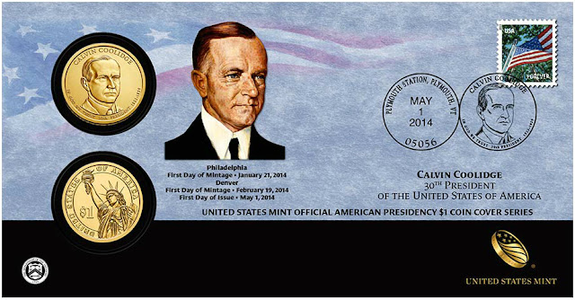 President Calvin Coolidge 2014 One Dollar Coin Cover