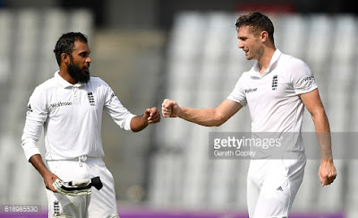 Adil Rashid of England in bowling action