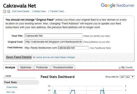 Cara Mendaftarkan Feed Blog ke Feedburner