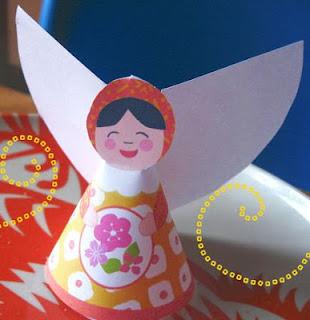 enfeite de natal anjo de papel para imprimir e montar